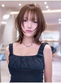 切りっぱなしボブ/髪質改善ストレート/顔周りレイヤーカット前髪