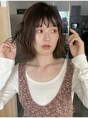 花田ボブオリーブグレー小顔ココアベージュ下北沢韓国黒髪顔周り
