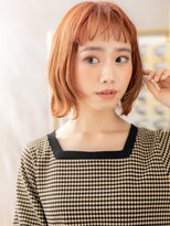 カバーヘア ブリス 志木南口駅前店(COVER HAIR bliss)&nbsp;アプリコットオレンジオン眉ミニボブレイヤーc7志木10代20代30代