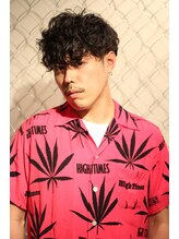 エイル(AILE) MEN'S HAIRスパイキーショートスペインカールブルーブラック