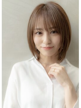 ドットハリス(.Hallis) ボブルフ/ミディアムヘア/ショコラベージュ/小顔レイヤー