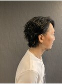 七三×色っぽスパイラルパーマ【理容室】浜松町/バーバー/パーマ