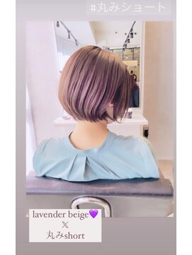 アン たまプラーザ(un) 丸みショート×ラベンダーベージュ【髪質改善オージュア