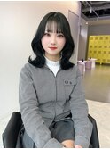 《袴田》くびれヘア/ミディアム/ダークグリーン