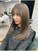 レイヤーカット/オリーブベージュ/フェザーバング