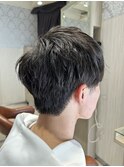 爽やかメンズ☆無造作ツーブロックマッシュナチュラル黒髪