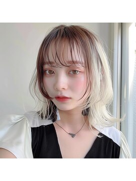 レヴ 草加店(LEV.) こなれミディ韓国マッシュウェーブパーマ前髪カタログ