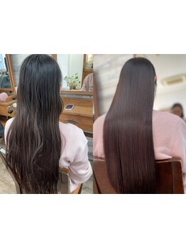 【★半個室】カット 縮毛矯正 トリートメントで髪質改善 ♪(カラー トリートメント/カット トリートメント)