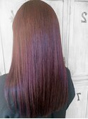 ストレートヘア、縮毛矯正、美髪、ベリーピンク、イルミナカラー