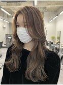 福井　大和田　韓国ヘア　アッシュグレージュ　顔周りレイヤー