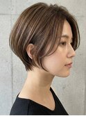 室蘭ショートヘアショートカット韓国白髪ぼかし白髪染めボブ