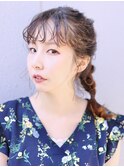 LEMO くせ毛風タイトめあみおろし　みつあみ　くちゃバング