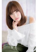 艶カラーでリッチ感◎ヘーゼルベージュワンカールミディa1