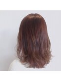 ピンクグレープフルーツ細めバイレイヤージュ大人可愛い20代30代