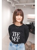 顔まわりレイヤーのオレンジボブ
