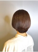 20代30代ミニボブココアブラウン小顔美肌ストレート丸み