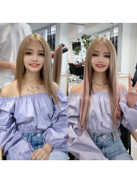 ミオ バイ レニア(mio by ReniA) ブリーチなし　ミルクティーベージュ×シールエクステ70枚