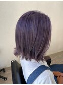 アゴラインボブスタイル/外ハネボブ/くびれヘアー/ハイトーン