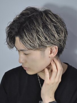 ヒロギンザ 青山店(HIRO GINZA) ハイライト/マッシュパーマ/ウルフ/アッシュブラック/波巻き