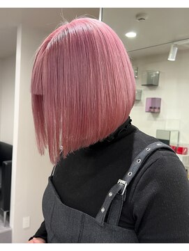 ベレーザ 渋谷(BELEZA) 5575艶髪ベビーピンクタンバルモリボブオンブレホワイトピンク