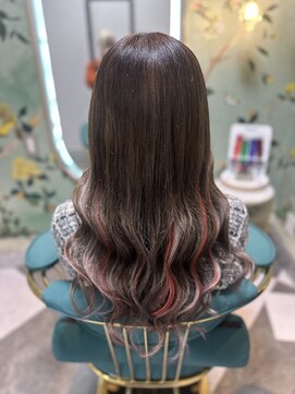 ガルボヘアー 名古屋栄店(garbo hair) プルエクステ10代20代メッシュカラースモーキーグレーレッド