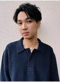 ダークアッシュニュアンスパーマ韓国マッシュスペインカール