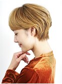 切りっぱなしショート・ボブ/絶壁解消/前髪なし/20代/30代/丸顔