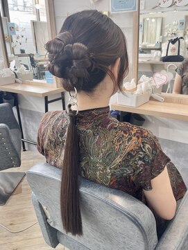 ファースト 祇園本店(first) 【ヘアセットサロンfirst】カチモリリングポニー♪
