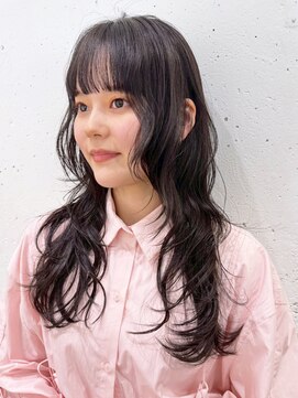 アルバム 新宿(ALBUM SHINJUKU) 前髪カット似合わせカットロングダークアッシュ_ba549971
