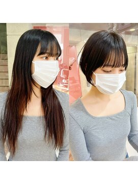 キミトヘアデザインアンドスパ(Kimito Hair design&spa) マッシュショート　ブルーカラー　刈り上げショート