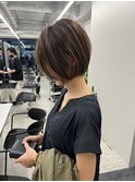 大人可愛い丸みショート×デザインハイライトオージュアTr