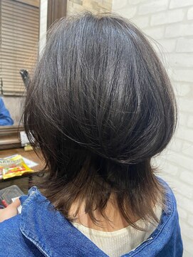 ハサミバイアトリエナガノ 千葉(8sami by atelier nagano) デザインカラー/レイヤーカット/ウエットヘア/オリーブベージュ