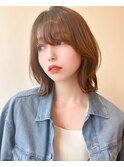 オリーブグレー/前髪/ボブ/マロンベージュ/レイヤーカット/小顔
