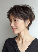 ミセスショート×白髪ぼかしカラー３０代４０代５０代６０代