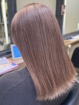 ケンジ 横須賀中央(KENJE)&nbsp;ピンクベージュＷカラーブリーチカラー髪質改善オージュア横須賀