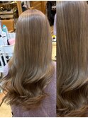 ワンブリーチでつくるミルクティーベージュ/初ブリーチにも◎