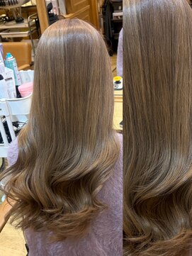 アロマ ヘアー ルーム 新宿3号店(AROMA hair room) ワンブリーチでつくるミルクティーベージュ/初ブリーチにも◎