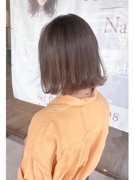 ヘアメイク シュシュ(Hair make chou chou) 切りっぱなし外ハネボブ×ベージュ３Dカラーアッシュブラウン