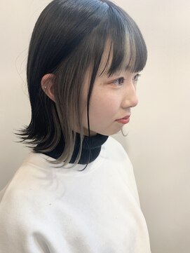 ヘアー アイス ルーチェ(HAIR ICI LUCE) 担当 西田 切りっぱなしボブ　顔周りインナーカラー