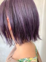 テトヘアー(teto hair) 外ハネボブ、ラベンダーアッシュ、前下がりボブ、パープル
