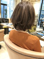 小顔、オリーブカラー、ハイライトカラー、セミウェットウェーブ
