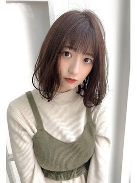ハピネス 王寺店(Happiness) 20代エアリーミディ韓国ヘアショコラブラウン小顔カット