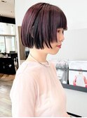 アンブレラカラー*ブリーチなしカラー*ピンク*ボブヘア*姫カット