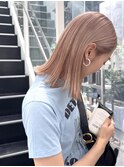 ミディアムボブ×ピンクブロンド◎
