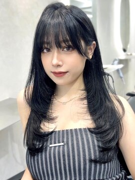 オニキス(ONYX) 艶感ブルーブラック×トレンドレイヤー【chisato 】