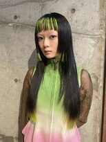 ダブミックス(DaB MIX)&nbsp;デザインカラーエンドカラーライムグリーン姫カットレイヤー