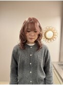 ケアブリーチホワイトピンクベージュカラーレイヤーカット韓国