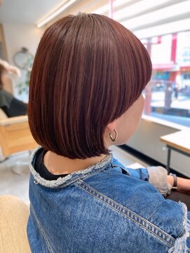 フリップビーアヴェダ(FLIP B AVEDA) 本八幡×マッシュショート×暖色カラー×赤