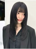 14342黒髪オリーブグレージュ髪質改善ストレート暗髪レイヤー