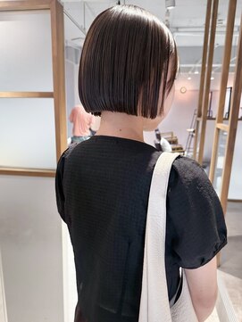 ラミエ バイ メルト 吉祥寺(lamie by melt) "久保田"切りっぱなしミニボブ前下がりナチュラルブラウン